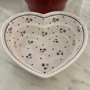 Vintage Hand painted heart shaped bowl